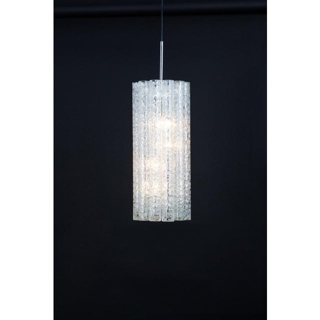 Large Murano Tubes Pendant Light attributed to Doria, 1970s For Sale - Image 13 of 15
