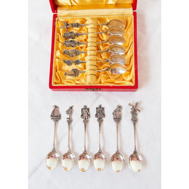 Swedish Silver Teaspoons with Figures and Windmills, 1920-1930, Set of 12 For Sale - Image 12 of 12