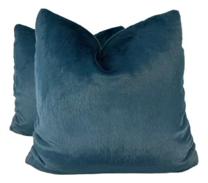 Zinc Textiles "Benjamin" in Electric Teal 22" Pillows-A Pair