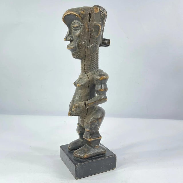 African Early 20th Century Ndengese Wooden Figure on Custom Base For Sale - Image 3 of 9