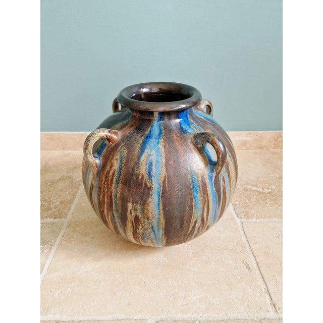 Large Vase with Handles in Flamed Stoneware by Roger Guérin, 1920s For Sale - Image 14 of 16