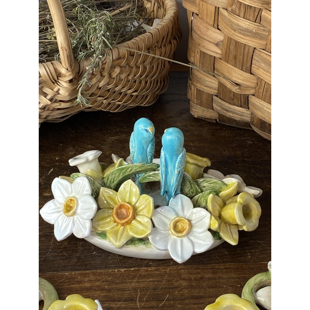 Earthenware Centerpiece and Two Candlesticks, 1950s, Set of 3 For Sale - Image 11 of 18