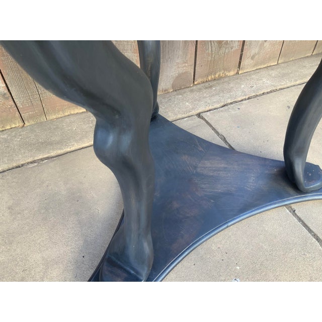 Shabby Chic Round End Table With Finish For Sale In San Diego - Image 6 of 7