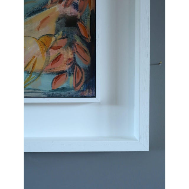 Peach Contemporary 'Summer Song for Birds I' Original Modernist Abstract Acrylic Painting by British Artist Frances Daws, Framed For Sale - Image 8 of 12