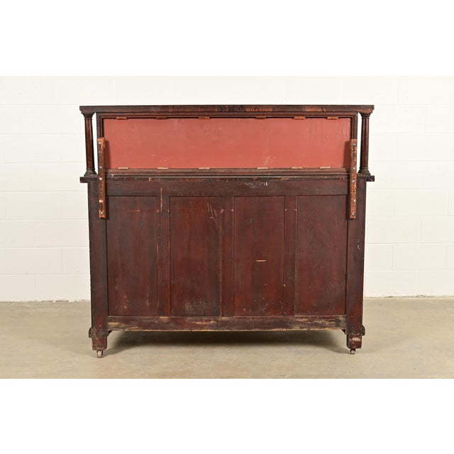 Antique American Empire Mahogany Sideboard With Mirrored Backsplash, Circa 1890s For Sale - Image 13 of 14