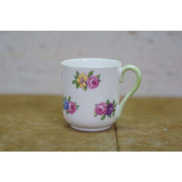 Vintage Shelley England Porcelain Bone China Floral Demitasse Cups Saucers - 5 pcs For Sale - Image 14 of 15