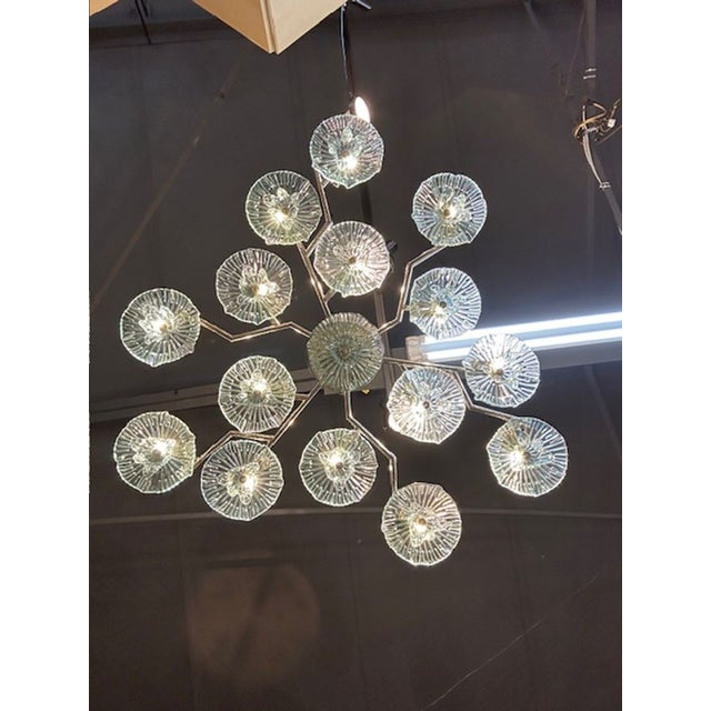 Glass Murano Flower Disc Flush Mount For Sale - Image 7 of 8