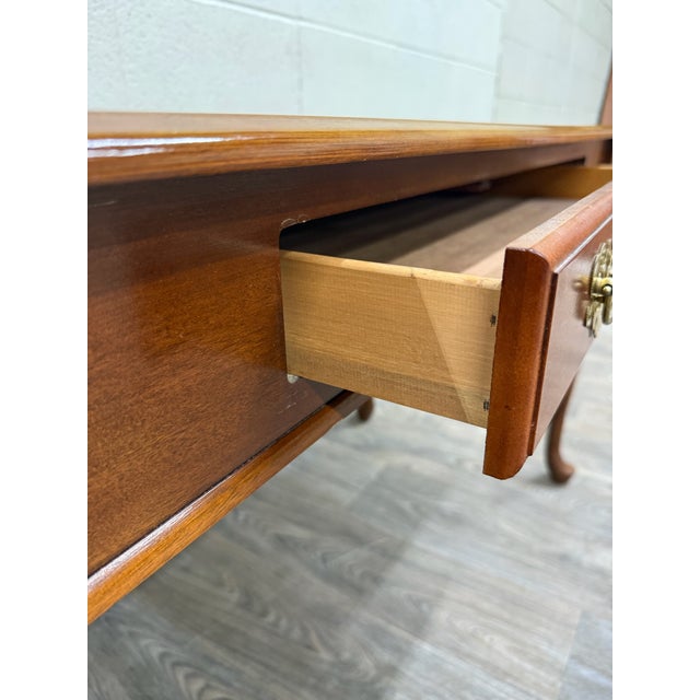 Vintage Queen Anne Style Writing Desk Entry Console Hallway Table Sofa Table For Sale - Image 12 of 13