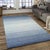 8x10 Blue Hand-Knotted Wool Subtle Ombre Stripes Modernist Carpet Rug For Sale In New York - Image 6 of 6