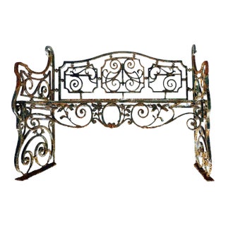 Antique Wrought Iron Garden Bench For Sale