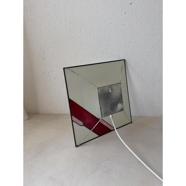 Architectural Stained Glass Wall Lamp with Textured Glass For Sale - Image 10 of 12