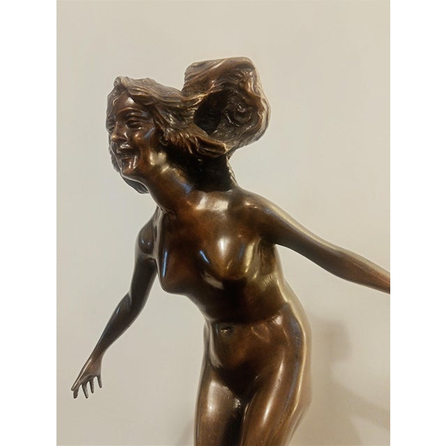 French School, Nude Sculpture, 1910, Bronze and Marble For Sale - Image 13 of 15
