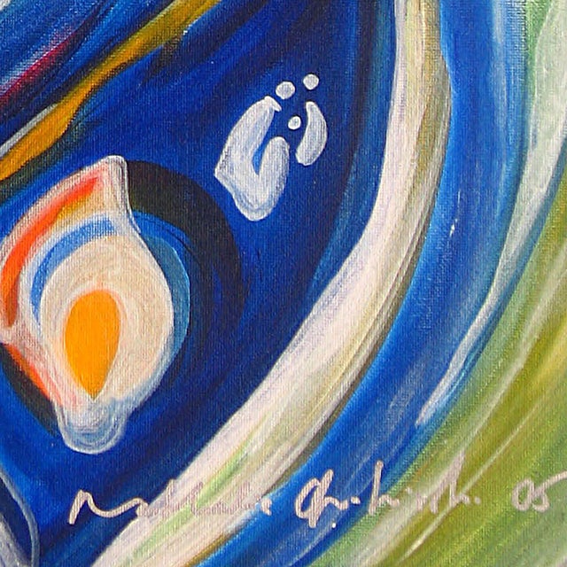 Contemporary Summer Fruit Salad — Abstract Expressionist Painting, Acrylic on Cardboard, 30 × 20 In, Vertical Format For Sale - Image 3 of 7