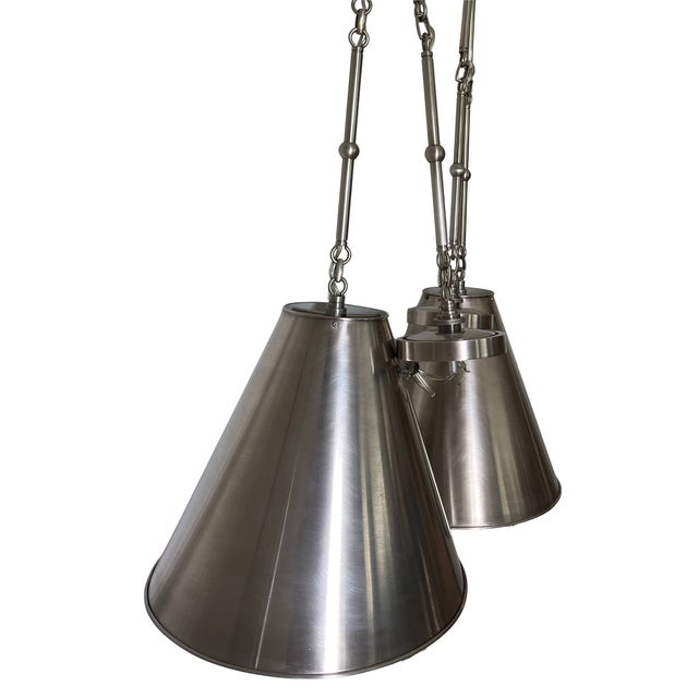 Visual Comfort Thomas O'Brien for Visual Comfort Signature Goodman Small Hanging Lights in Antique Nickel For Sale - Image 4 of 9