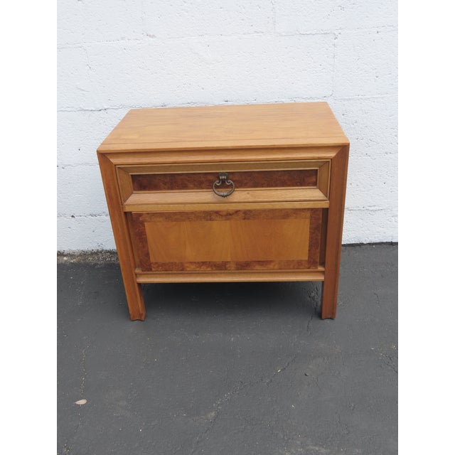 Mid 20th Century Basic Witz Mid Century Modern Burlwood Nightstands Bedside Tables a Pair 6577 For Sale - Image 5 of 15