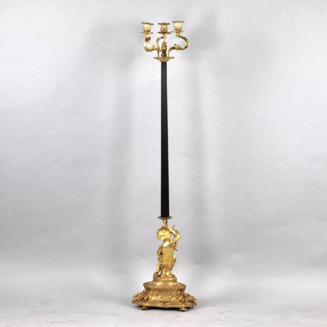 19th Century Bronze Floor Lamp, France For Sale - Image 4 of 7