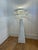 Vintage White Wicker Floor Lamp With Tiered Dome Shade For Sale - Image 4 of 14