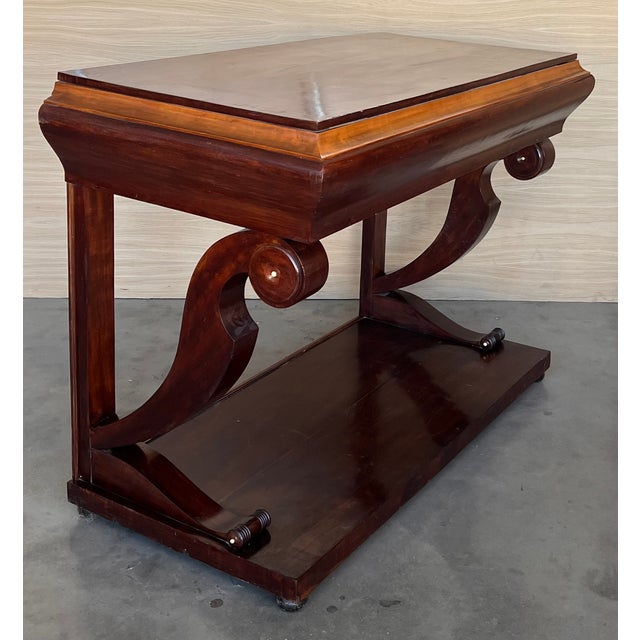 Early Biedermeier Period Walnut Console Table With Drawer, Austria, Circa 1830 For Sale - Image 11 of 11