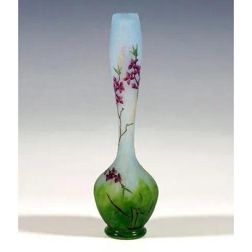 Art Nouveau Cameo Long Neck Vase with Daphne Decor, Daum Nancy, France, 1910/15, 1890s For Sale - Image 3 of 7