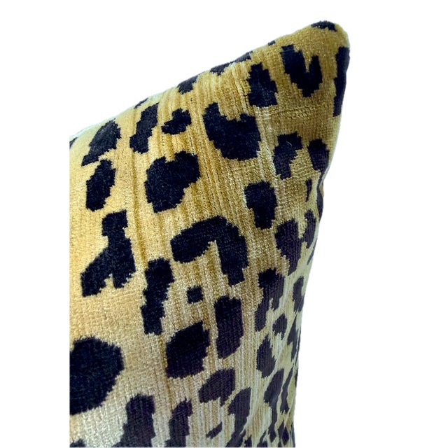 Abstract Vintage Custom Velvet Leopard Pillow For Sale - Image 3 of 6