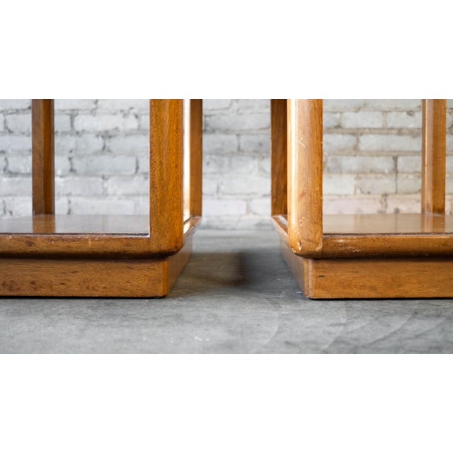 Wood Vintage Edward Wormley for Dunbar Amber Side Tables - A Pair For Sale - Image 7 of 17