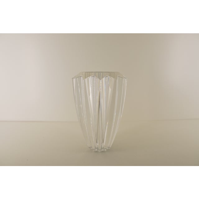 Vintage Orrefors “Zodiac” Faceted Lead Crystal Vase For Sale - Image 9 of 13