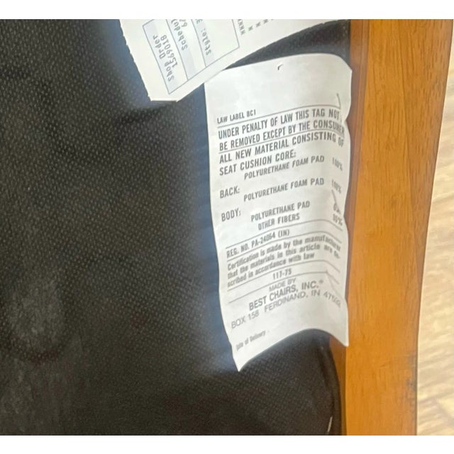 Late 20th Century Vintage Best Chairs Inc Paisley Upholstered Lounge Chair Accent Chair For Sale - Image 5 of 5