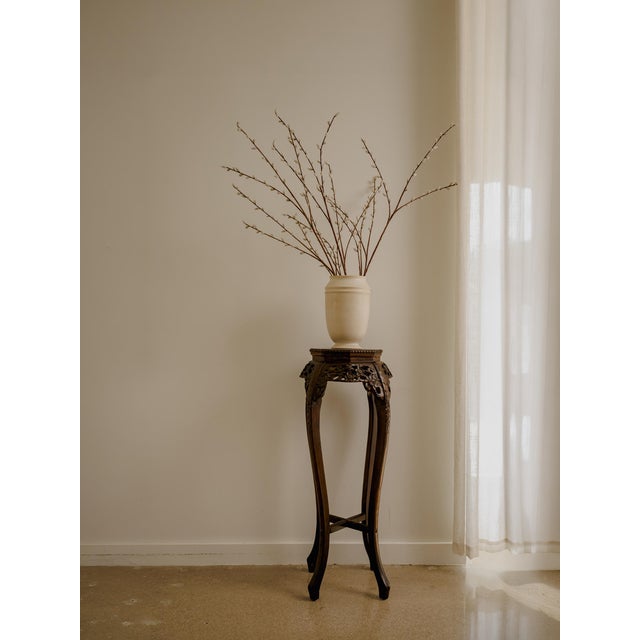 Burnt Umber Late 20th Century Vintage Ming Dynasty Style Pedestal Plant Stand For Sale - Image 8 of 10