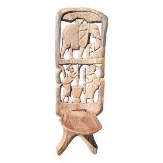 Hand-Carved African Tribal Ceremonial Chair, 1950s For Sale