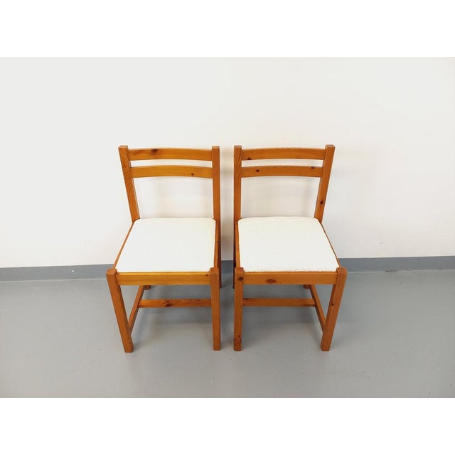 Set of Pine Chairs with Fabric Seats, 1970s For Sale - Image 16 of 18
