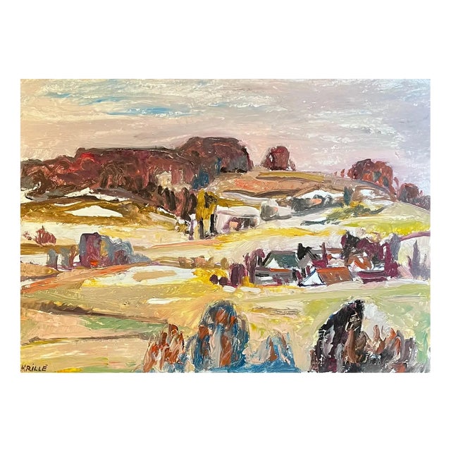 Jean Krille, Landscape 117, Oil on Masonite For Sale
