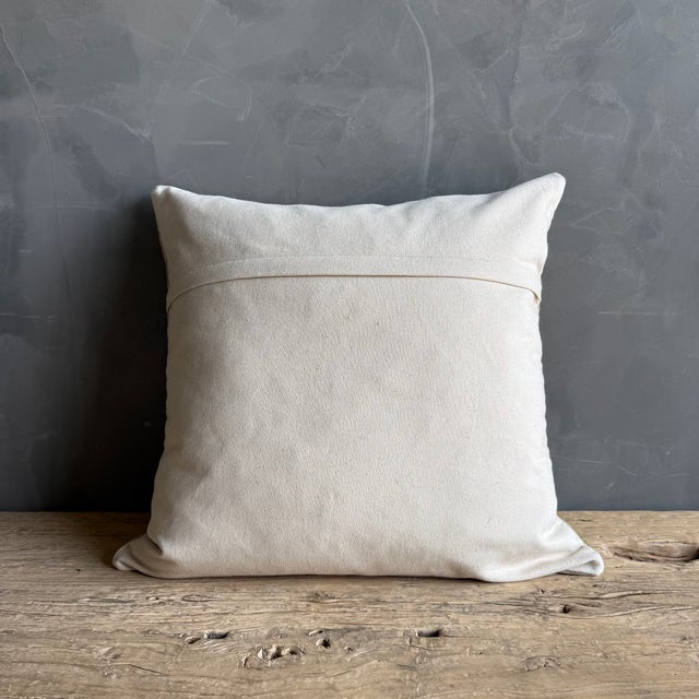 Early 21st Century Vintage Turkish Fabric Pillow With Down Insert 22" X 22" For Sale - Image 5 of 6
