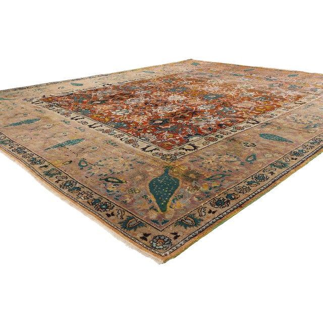 79528 Antique Persian Sultanabad Rug, 11'04 x 13'06. The Manchester Garden: A Late 19th Century Persian Sultanabad...
