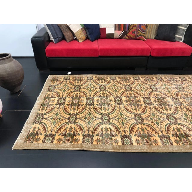 Vintage Floral Design Anatolian Turkish Handmade Rug For Sale - Image 10 of 11