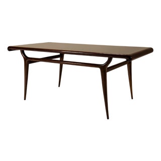 Italian Vintage Dining Table with Glass Top, Italy 1950s For Sale