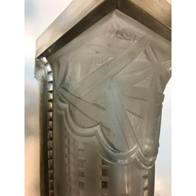 Glass Geometric French Art Deco Wall Sconces - a Pair For Sale - Image 7 of 13