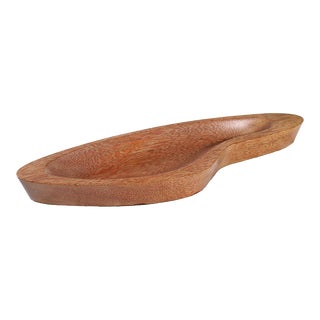 1950's Biomorphic Sculptural Handcarved Wooden Jewelry Tray or Catchall For Sale