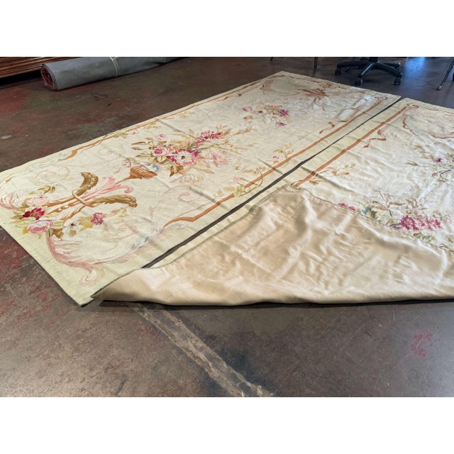 Pair of Mid 19th Century French Handwoven Floral Aubusson Wall Hanging Portieres For Sale - Image 12 of 12