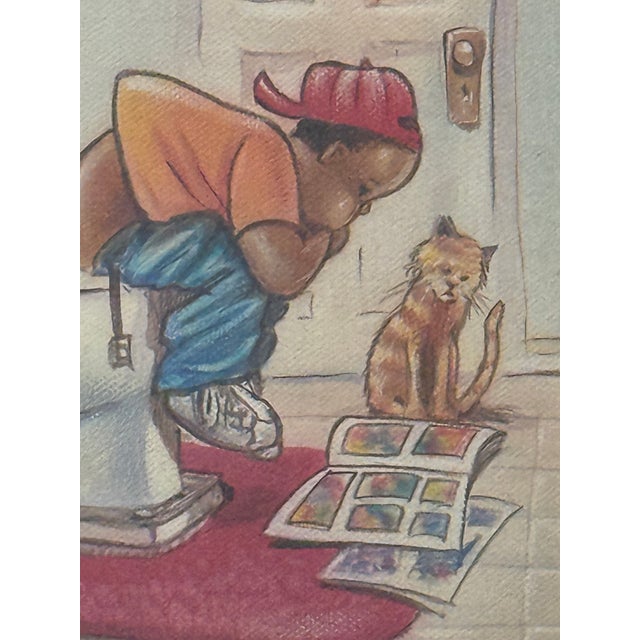 Mid-Century Modern 1980s "Higher Education" Original Canvas Reproduction #019 For Sale - Image 3 of 15