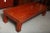 Chinese Antique Chinese Red Lacquered Elmwood Bed / Coffee Table From the 19th Century For Sale - Image 3 of 9