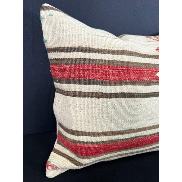 Turkish Hemp Pillow Cushion Natural Beige Red Pillow Cushion Cover 20"x20" #30614 Enhance your home decor with our Kilim...