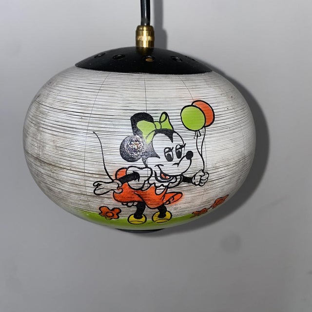 Ceiling Light with Walt Disney Motifs of Minnie and Mickey, 1950s For Sale - Image 6 of 15