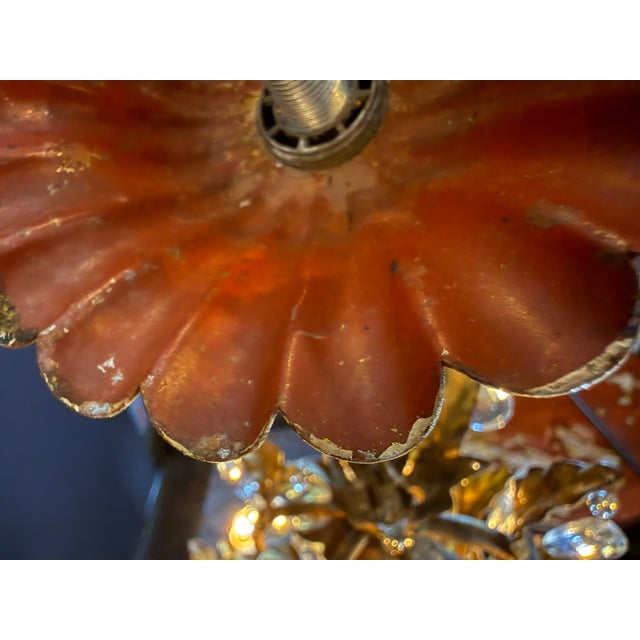 Vintage Italian Gilt Tole Mid-Century Modern Chandlier For Sale - Image 15 of 15