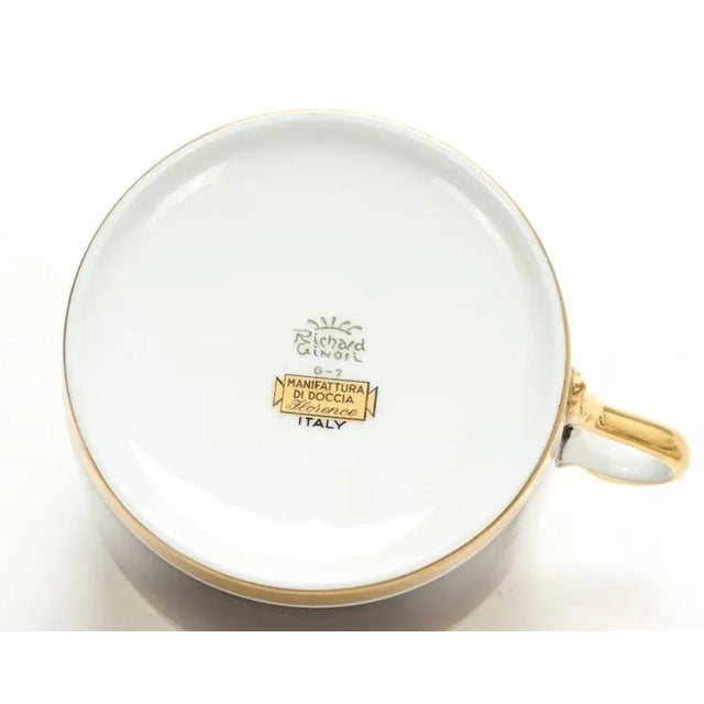 Late 20th Century Richard Ginori Italian Porcelain Coffee Tea Cup Brown & Gold 1 of 16 Available For Sale - Image 5 of 12