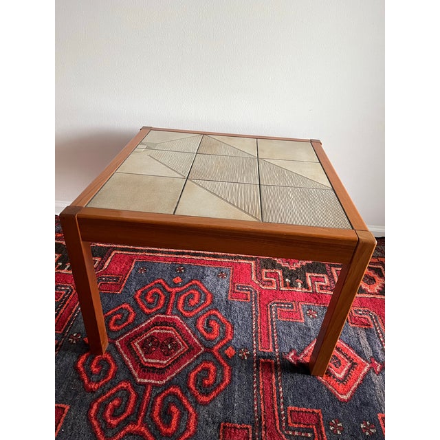 1960s Vintage Gangso Mobler Mid Century Danish Modern Teak Tile Top End Table For Sale - Image 5 of 8