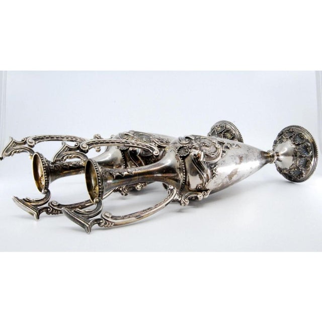 Silver Shell-Shaped Jugs with Pearly Floral Motifs For Sale - Image 5 of 11