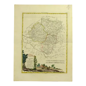 1776 Map of Limousin France by Antonio Zatta (1722-1804) Atlante Novissimo