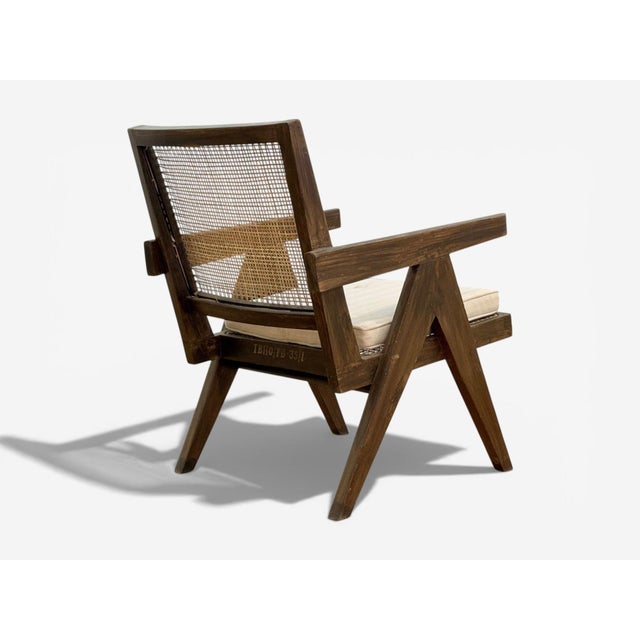 Pierre Jeanneret, Teak, Cane, Low Easy Chairs, Chandigarh, India C. 1960s For Sale - Image 10 of 15