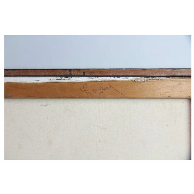 Midcentury Modern Abstract Oil Painting on Canvas, Signed Landland, 1970s For Sale - Image 10 of 11
