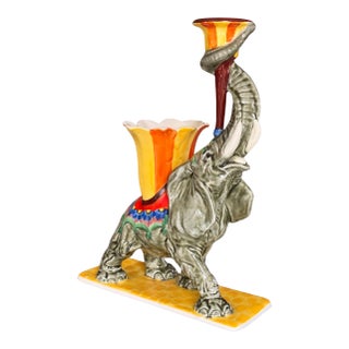 Vintage Ditmar Urbach Czechoslovakia Elephant Candle Vase Centerpiece For Sale